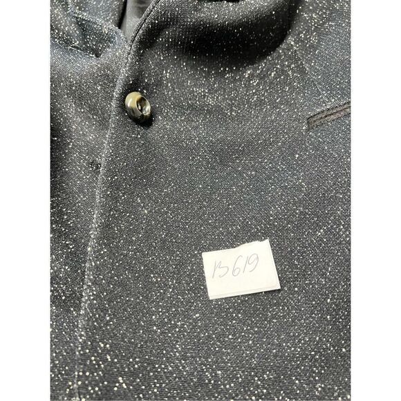 Esprit Black Gray Twill Blazer Suit Size 8 One Button Patches on sleeves - Picture 15 of 16